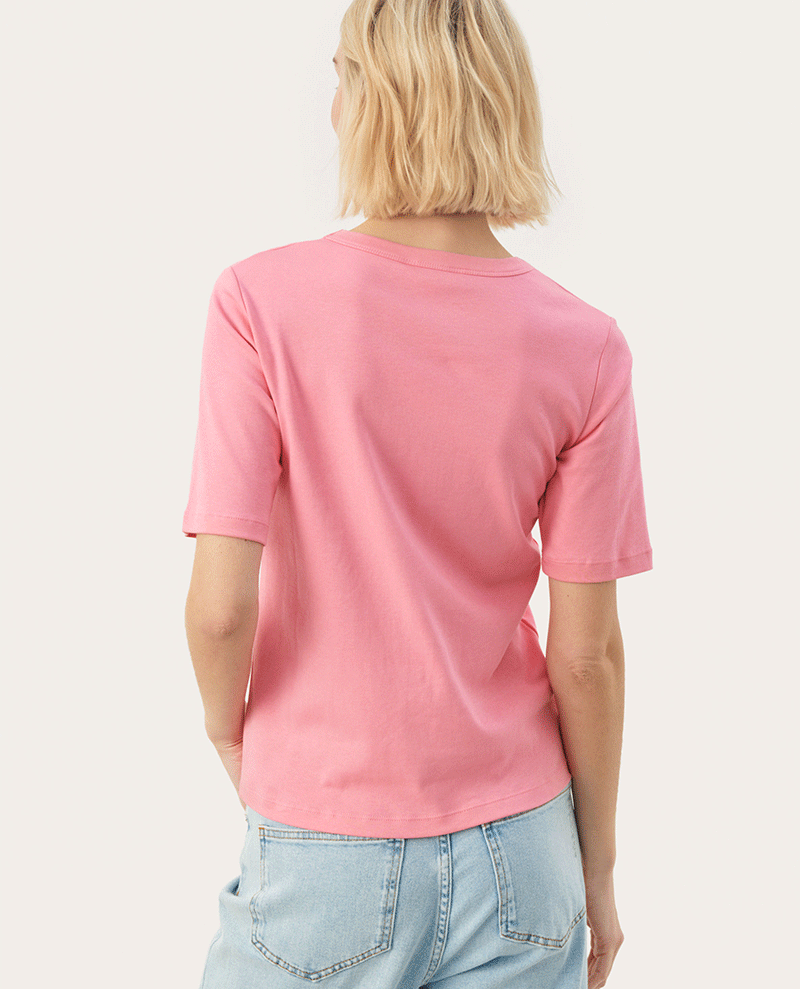 part two ratana morning glory pink t-shirt short sleeved