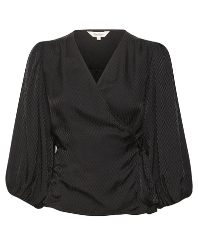 Part Two Tova Black Wrap Blouse