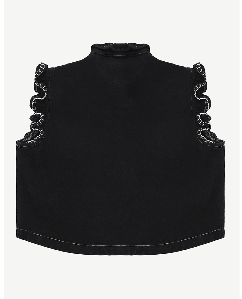 Seventy and Mochi Pablo Black Denim Waistcoat