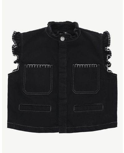 Seventy and Mochi Pablo Black Denim Waistcoat