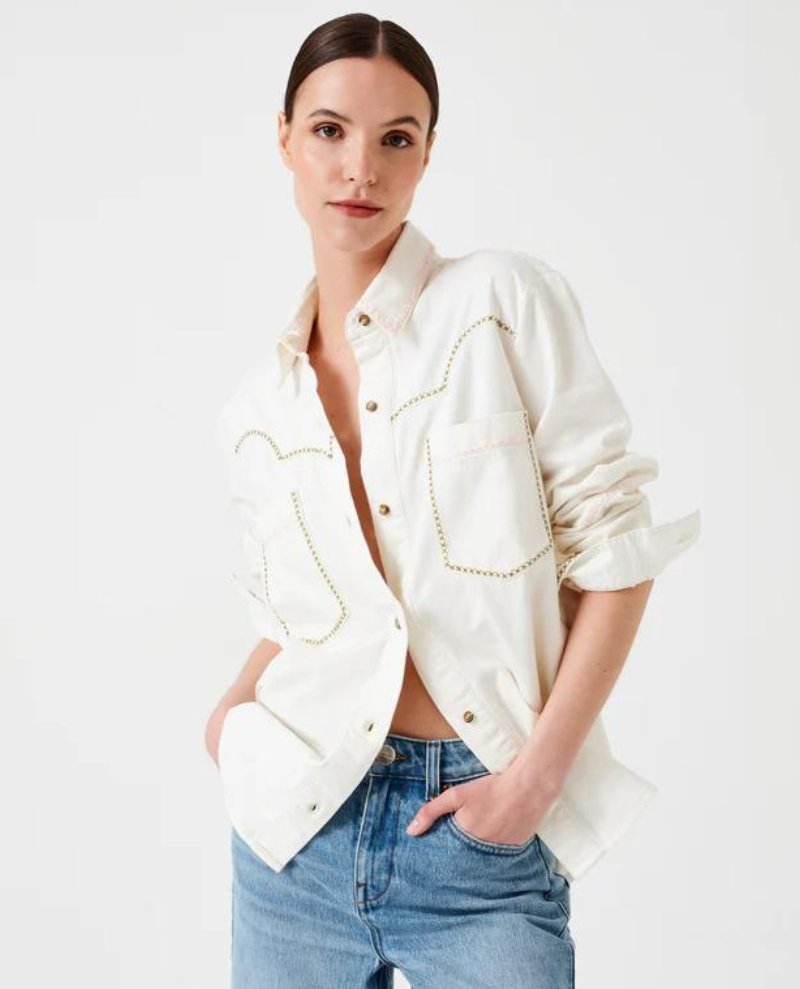 Seventy + Mochi Ray Ecru Denim Blouse