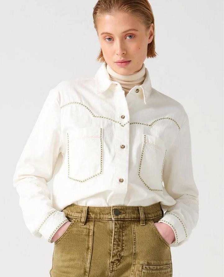 Seventy + Mochi Ray Ecru Denim Blouse