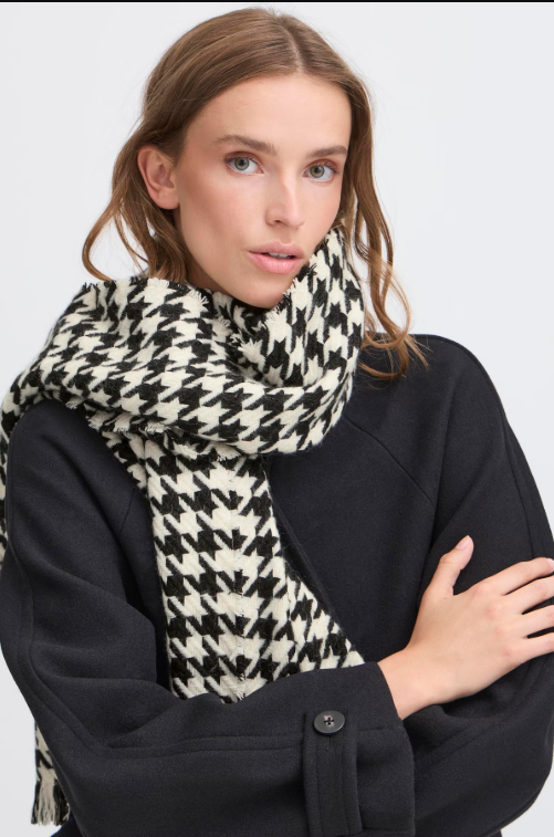 Ichi Vanjaa Black Houndstooth Scarf