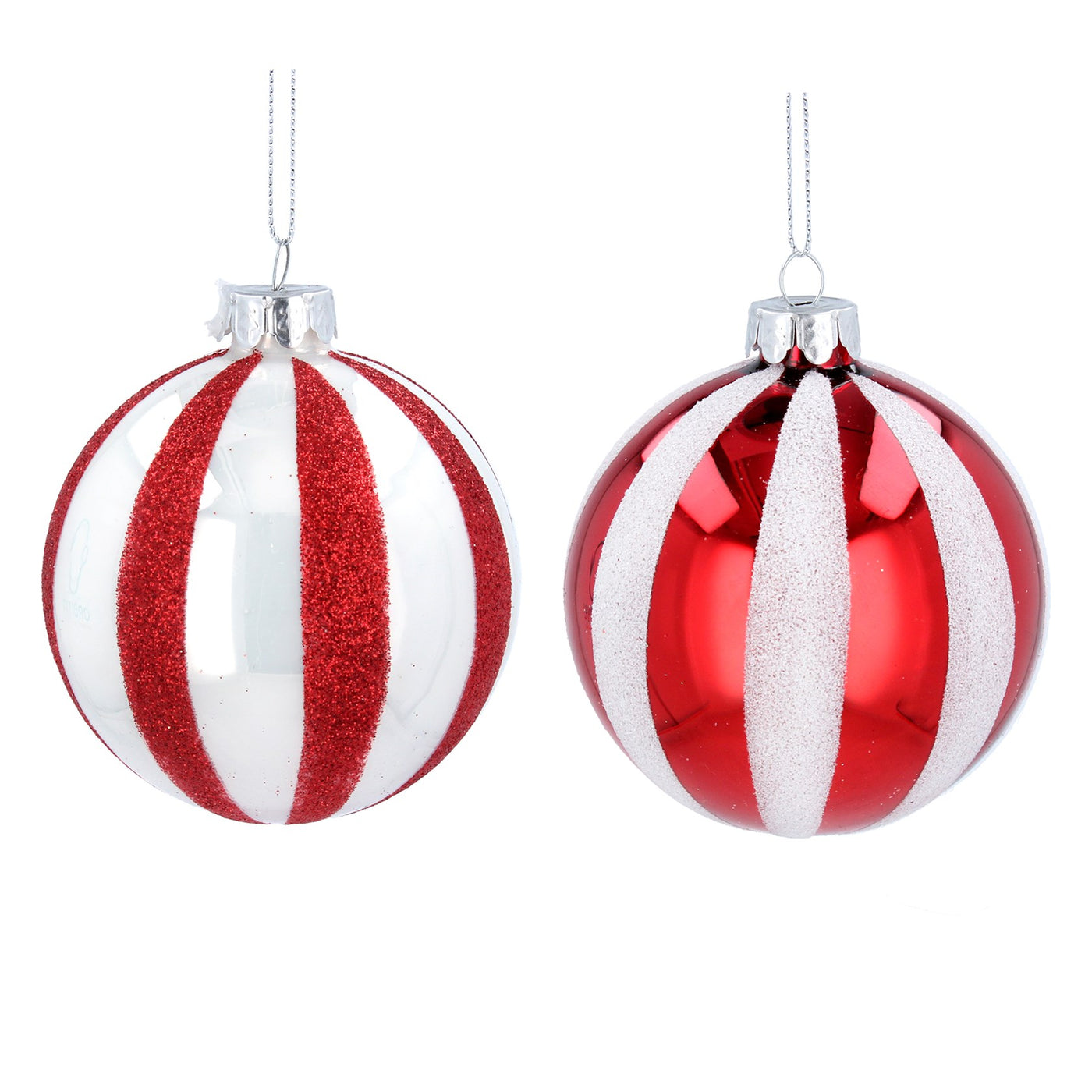 Gisela Graham Red/White Stripe Bauble