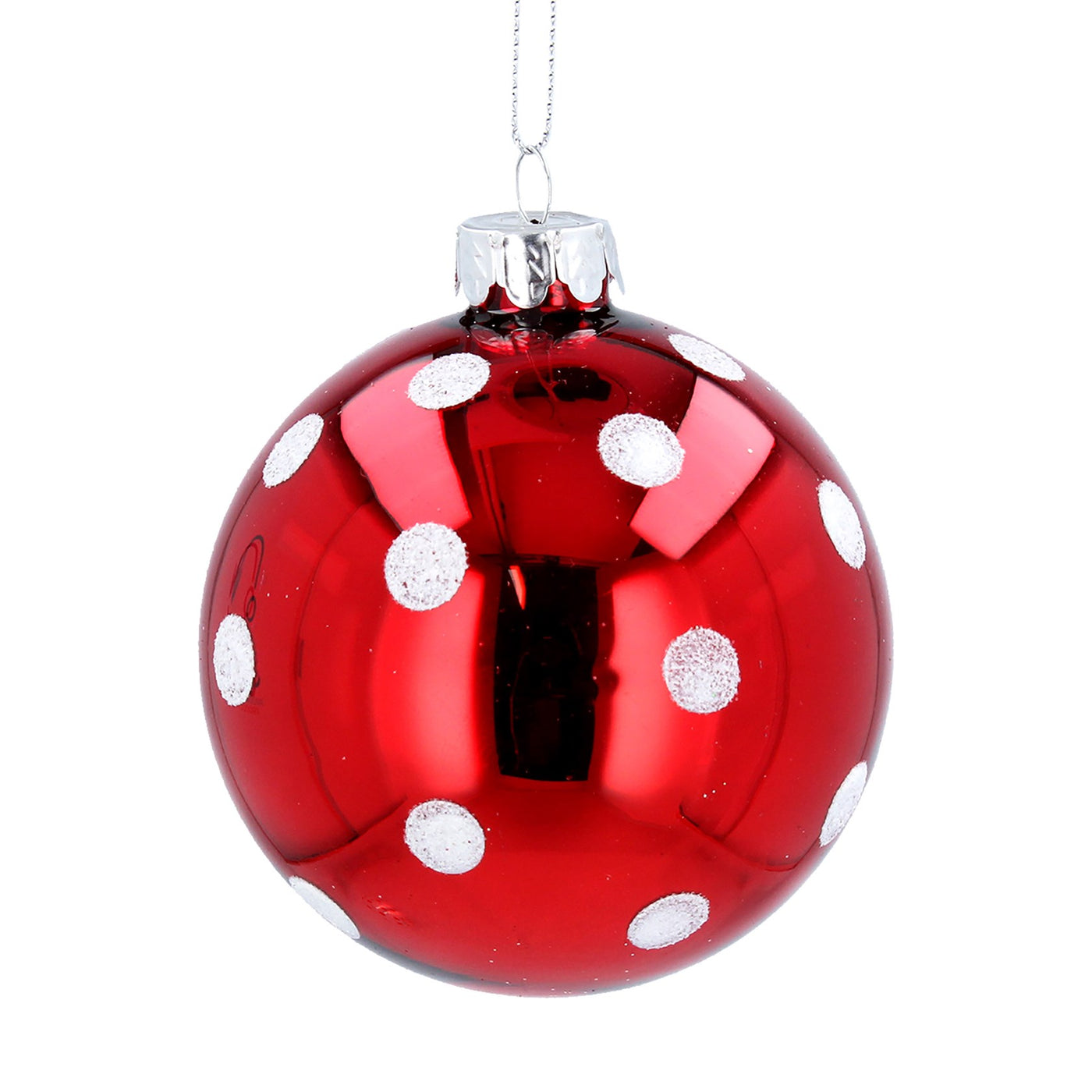 Gisela Graham Red and White Polka Bauble