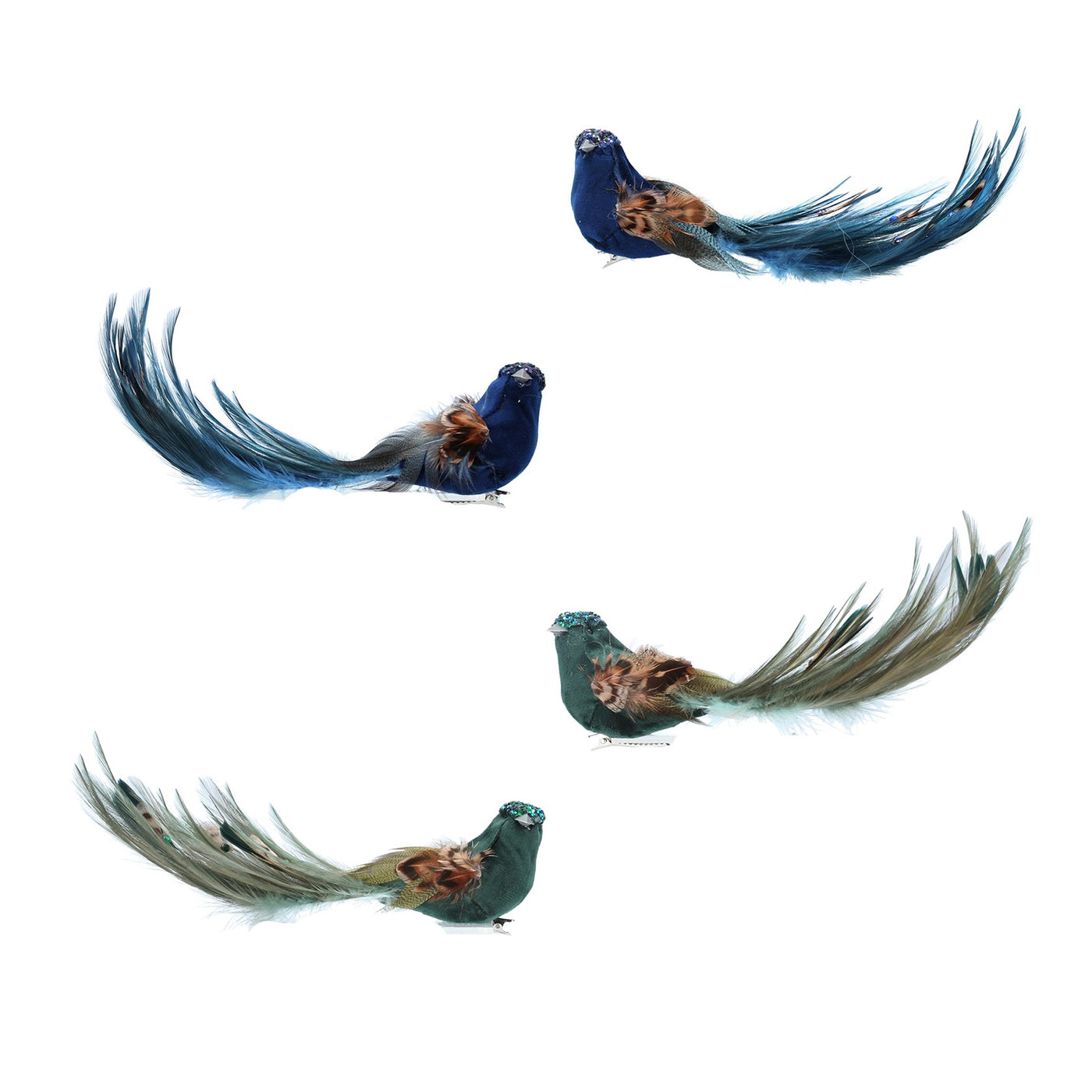 Gisela Graham Blue Feather Bird Large