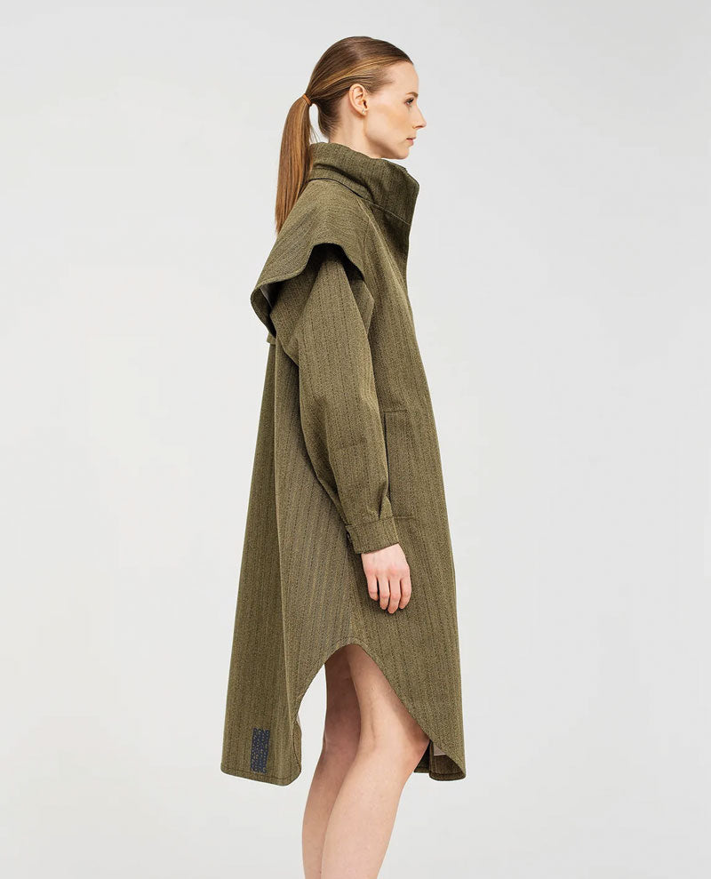 BRGN Tyfon Green Tweed Coat