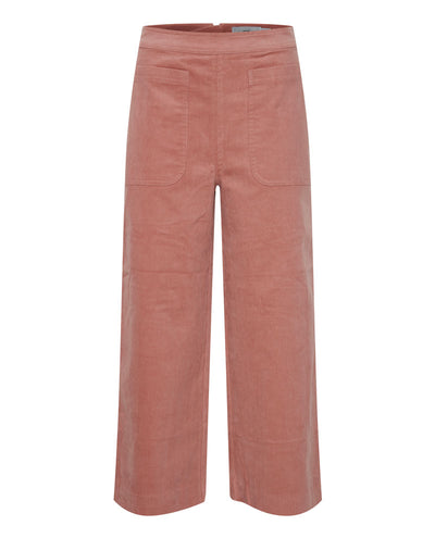 Ichi Cordy Rose Wide Leg Trouser | Biscuit Clothing