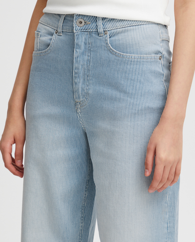 Ichi Cilk Washed Blue Stripe Trouser