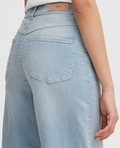 Ichi Cilk Washed Blue Stripe Trouser