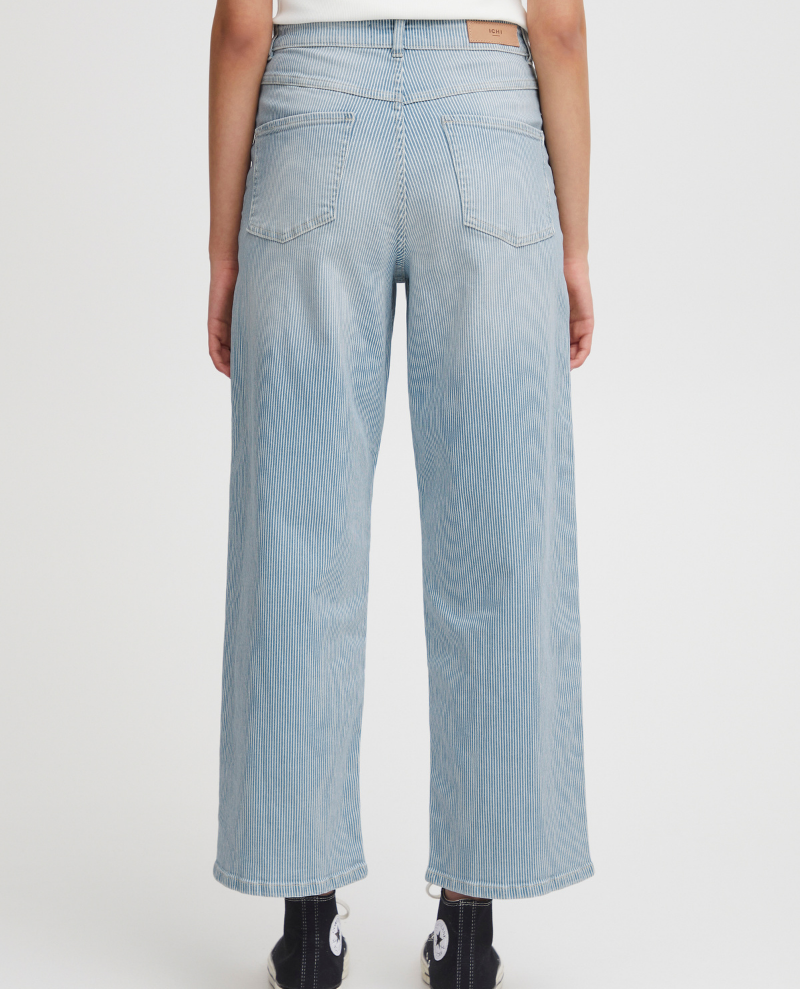 Ichi Cilk Washed Blue Stripe Trouser