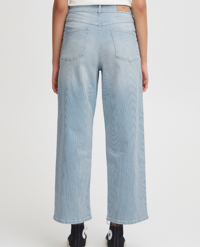 Ichi Cilk Washed Blue Stripe Trouser