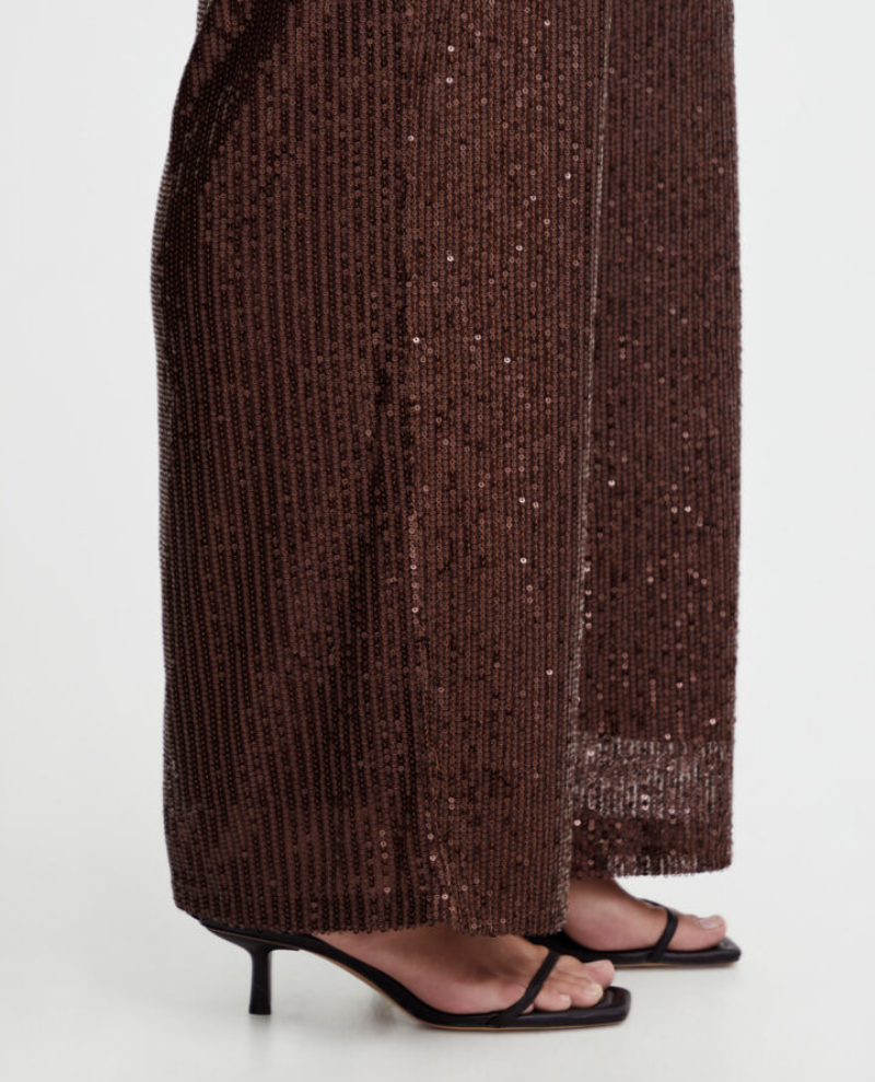 Ichi Fauci Sequin Coffee Trouser