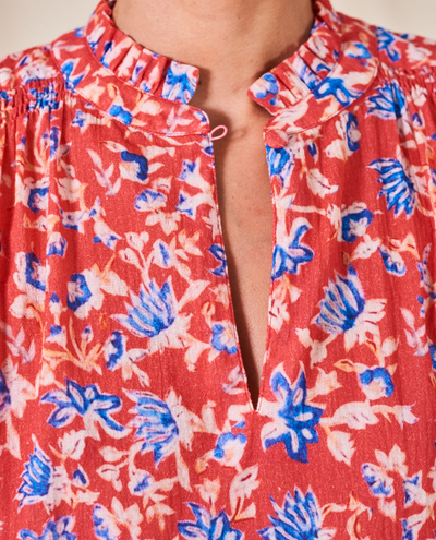 Mabe Ria Print Red Top