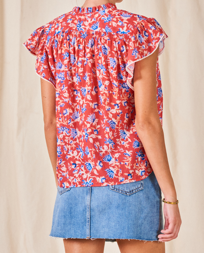 Mabe Ria Print Red Top