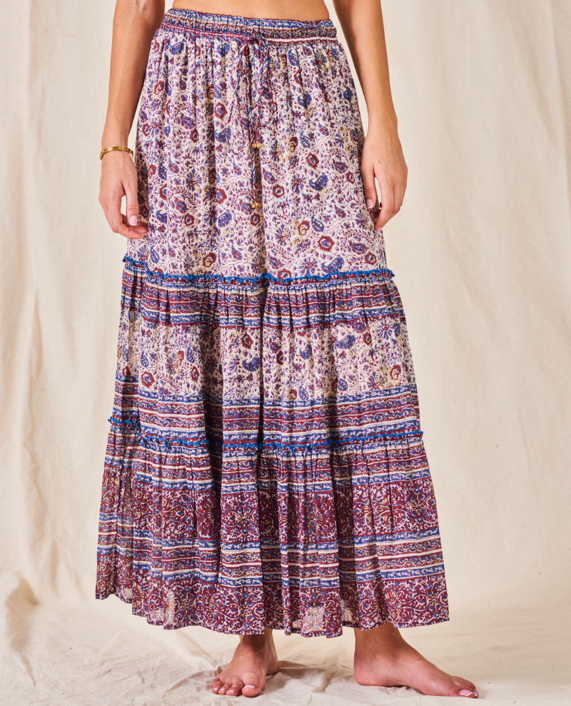 Multicolor maxi skirt sales