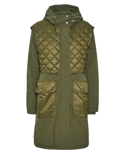 Part Two Rika Grape Leaf Quilted Jacket Front | Biscuit Clothing
