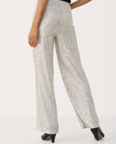 Part Two Tatiana Silver Sequin Trouser