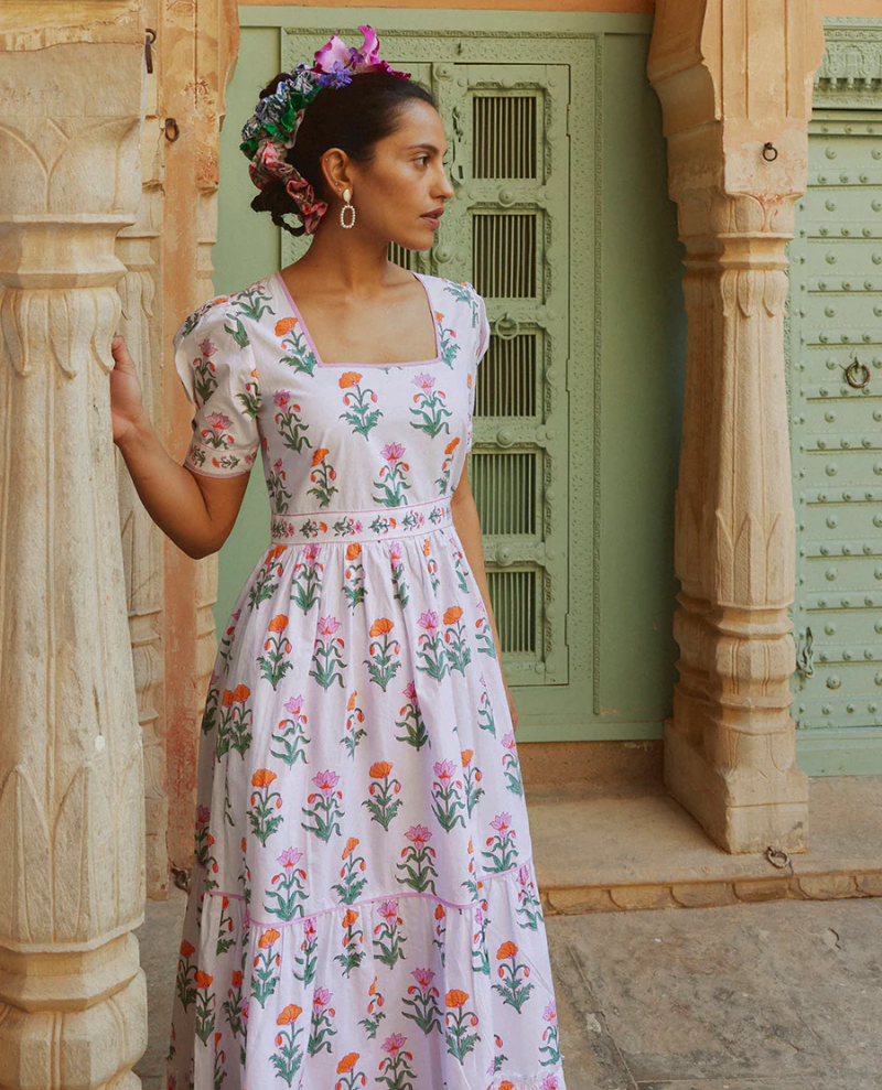 Pink City Prints Evelyn Spring Iris Dress