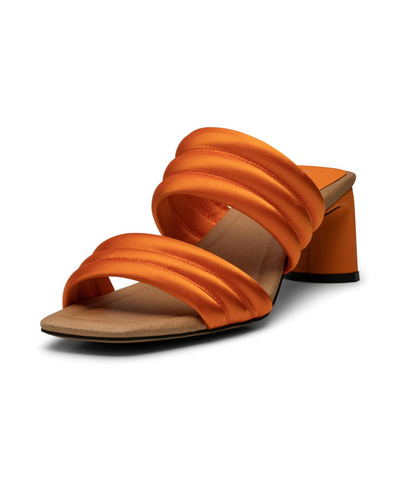 Shoe The Bear Sylvi Orange Satin Textile Padded Strap