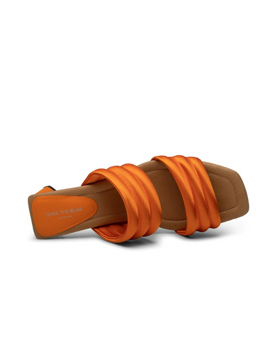 Shoe The Bear Sylvi Orange Satin Textile Padded Strap