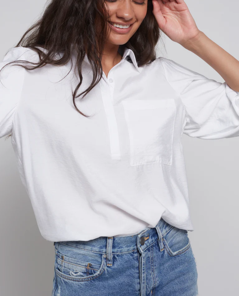Yaya High Waist Straight Leg Blue Jeans