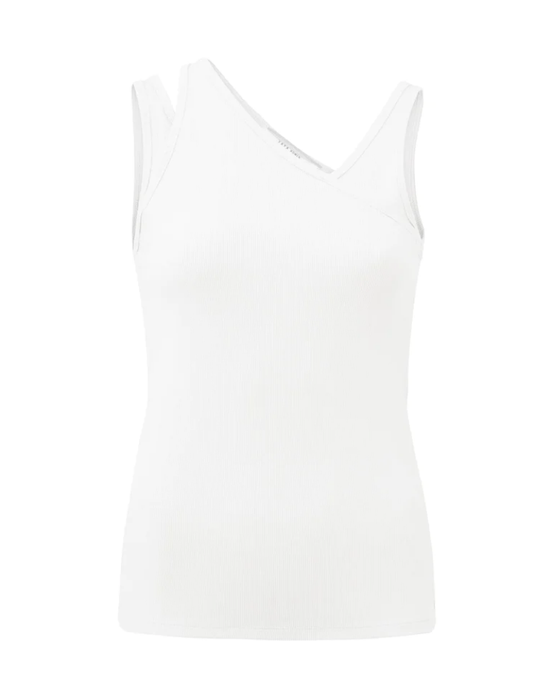 Yaya Bright White Rib Top