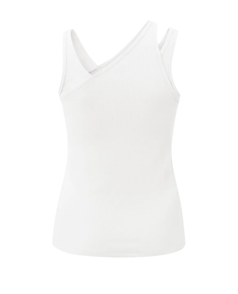 Yaya Bright White Rib Top