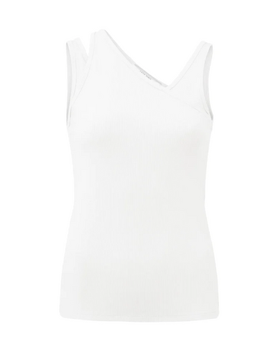 Yaya Bright White Rib Top