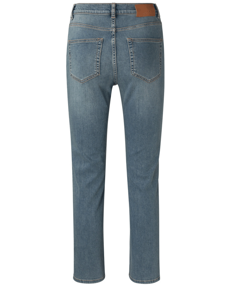 Yaya High Waist Straight Blue Denim Jeans