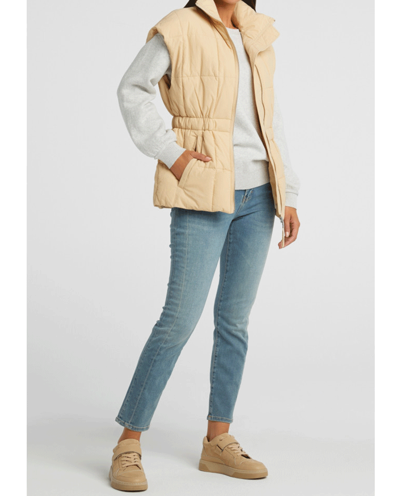 Yaya High Waist Straight Blue Denim Jeans