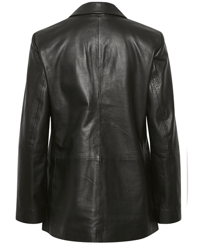 Part Two Kristie Black Leather Blazer