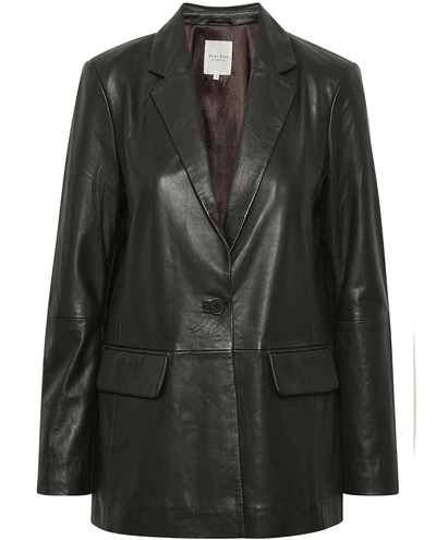 Part Two Kristie Black Leather Blazer