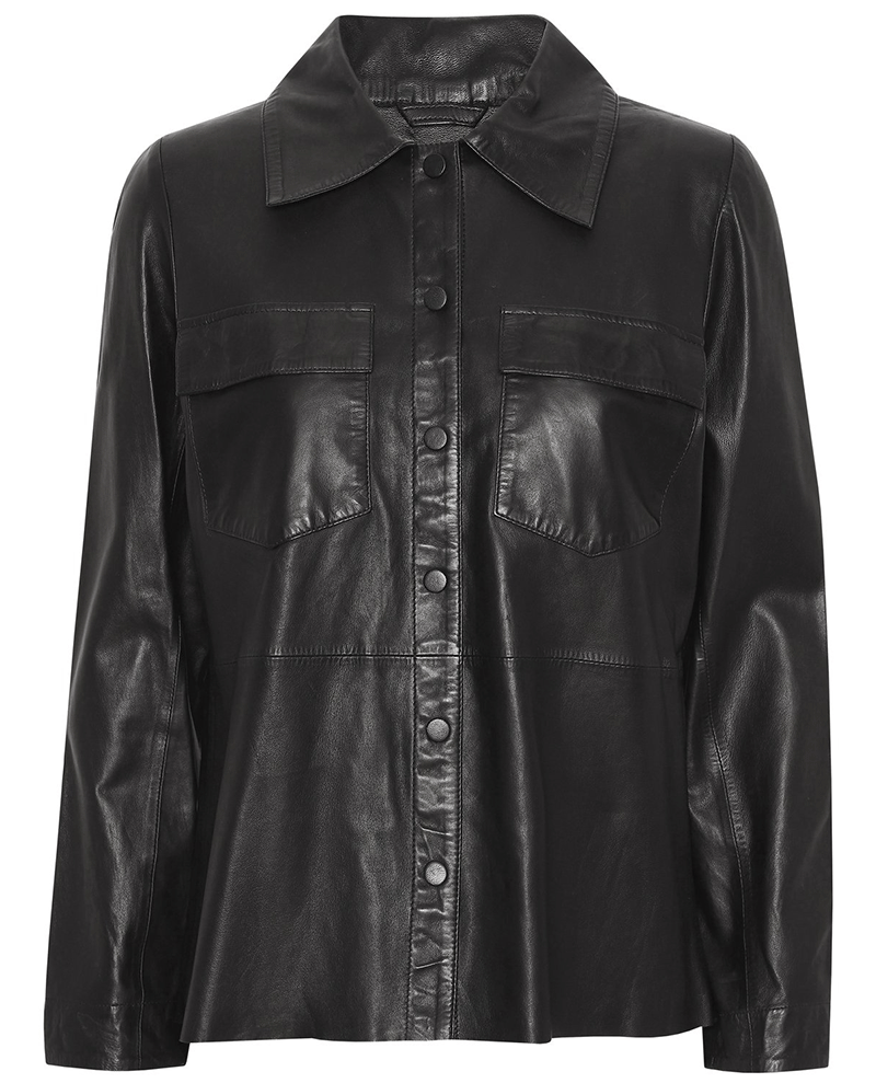 MDK Lucia Black Leather Shirt