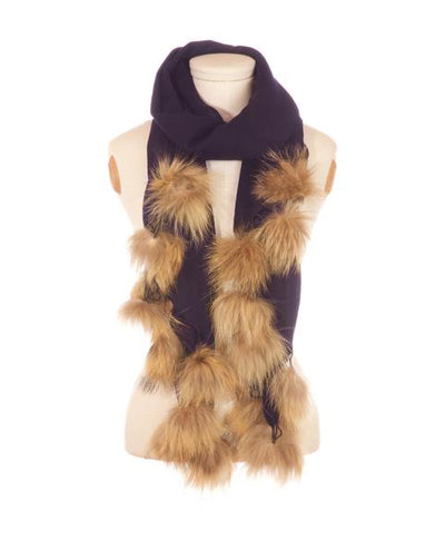 Popski London Cashmere and Fur Pashmina