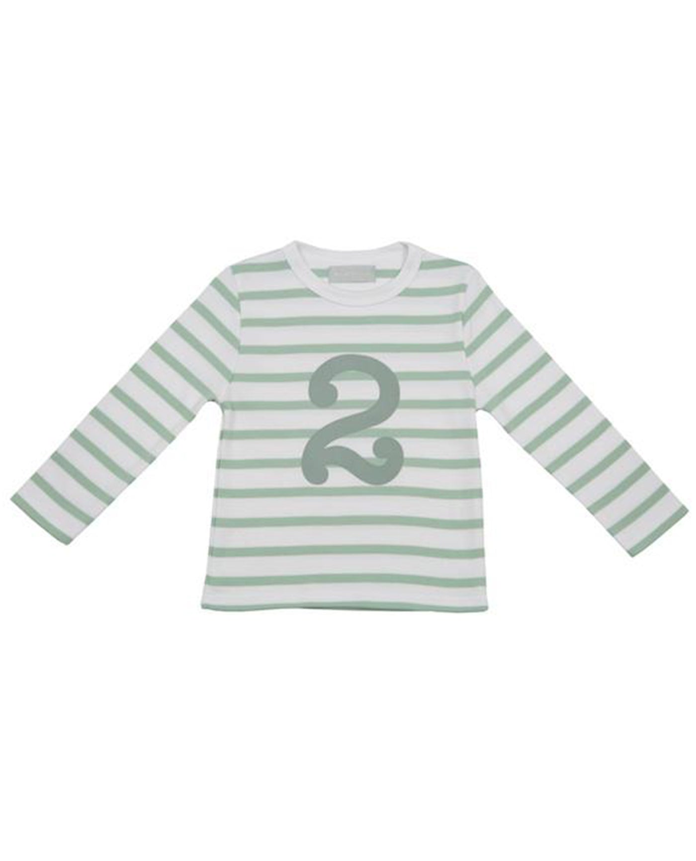 Bob and Blossom Seafoam and White Striped Number T-Shirt