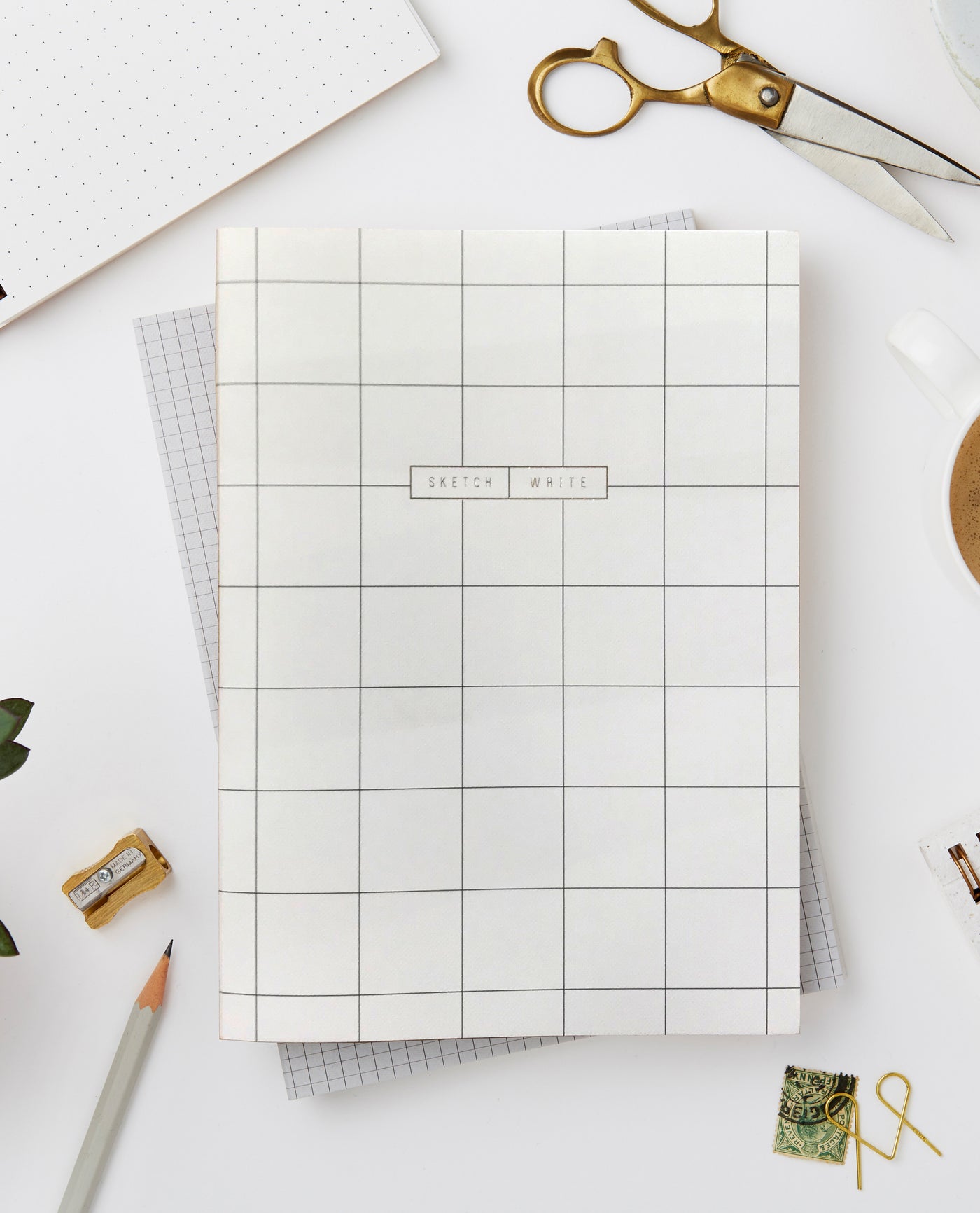 Katie Leamon Wiro Cream Grid Notebook