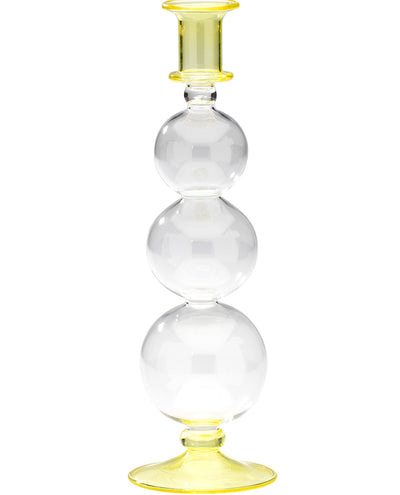 Anna and Nina Yellow bubble glass candle stick